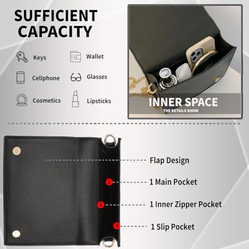 Small Crossbody Bags Purse for Women Magic Book Cell Phone PU Leather Shoulder Handbag with Chain Shoulder Strap3