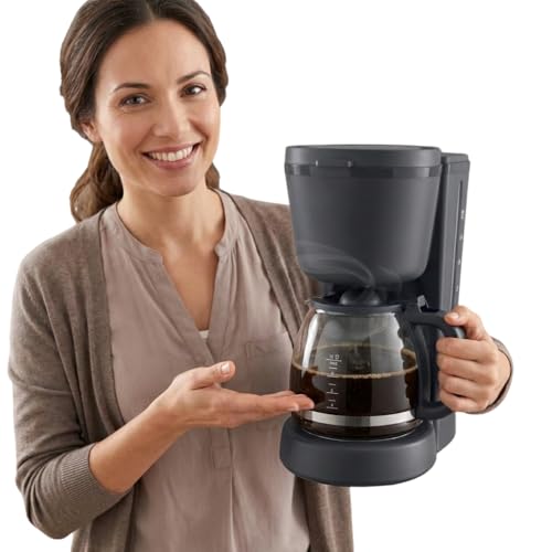 Image of Drumstone (𝐒𝐩𝐞𝐜𝐢𝐚𝐥 𝟏𝟓 𝐘𝐞𝐚𝐫𝐬 𝐖𝐚𝐫𝐫𝐚𝐧𝐭𝐲 1.2 Liter Drip Coffee Maker with Glass Carafe, 10 Cup Coffee Machine, Auto Shut-Off and Keep Warm Function