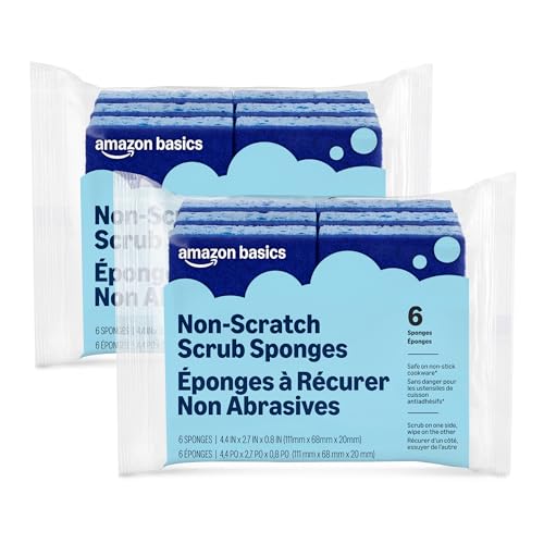Amazon Basics Non-Scratch Dual-Sided Sponges 12-Pack