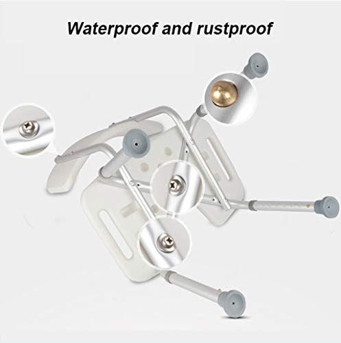 Tabouret de douche antidérapant réglable avec dossier et assise légère