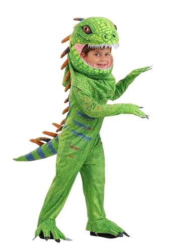 Disfraz Infantil de Iguana Verde con Mono y Cabeza miniatura 1