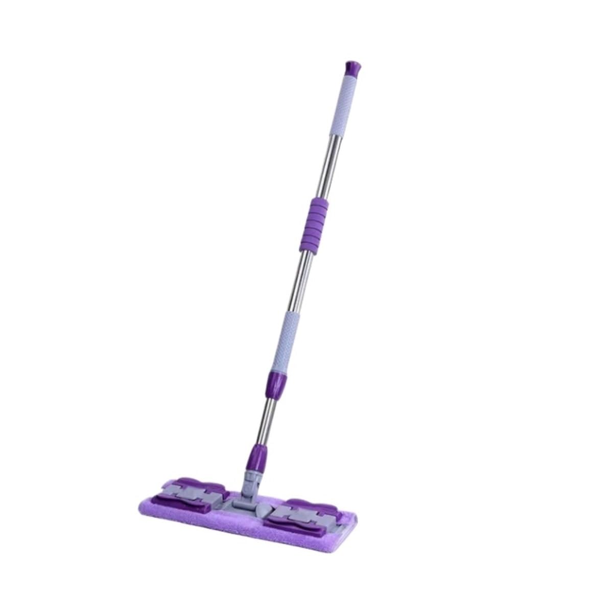Fregona Herramienta De Limpieza Doméstica con Trapeador Plano, Artefacto Perezoso, Repuesto Lavable A Mano Limpieza Suelo(Purple)
