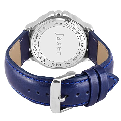 Image of Jaxer Leather Strap Analog Wrist Watch for Men (Blue /Black /Tan /Brown)
