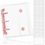 OKAWASI シール帳 透明 A8サイズ レフィル30枚付き シール バインダー シール手帳 女の子 はがせる シール収納(ピンク)