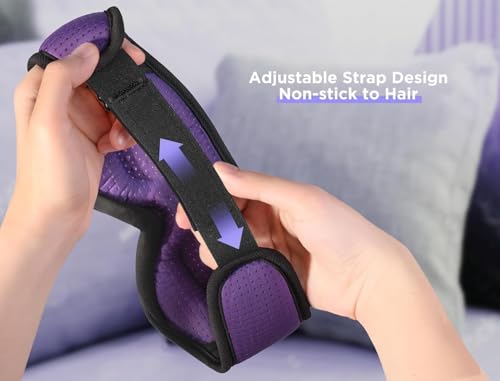 Image of LC-dolida Bluetooth Sleep Mask Sleep Headphones Bluetooth Wireless Music Eye Mask, Ideal for Travel, Night Work,Side Sleeping and Office Use for Both Men and Women, Purple