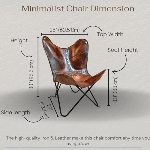 Sillón Mariposa Plegable Cuero Marrón miniatura 3