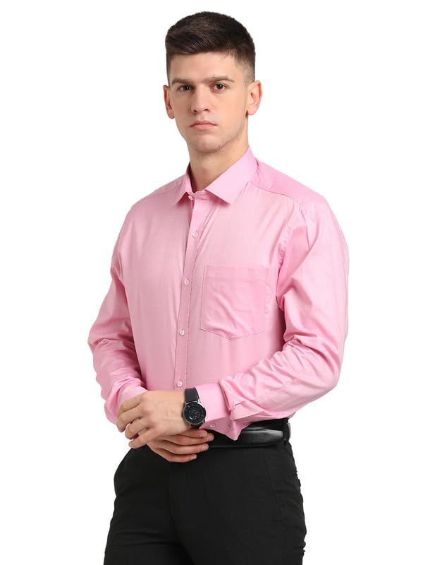 Image of Turtle Men 100% Cotton Slim Fit Lemon Solid Formal Shirt