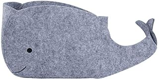 NUOBESTY Felt Toy Bin Nursery Storage Basket Whale Shape Foldable Sundries Organizer for Kids Room Home Decor