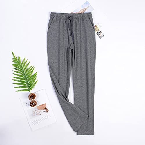 Pijama masculino de flanela para casa primavera e outono ajuste solto tamanho grande calça para casa