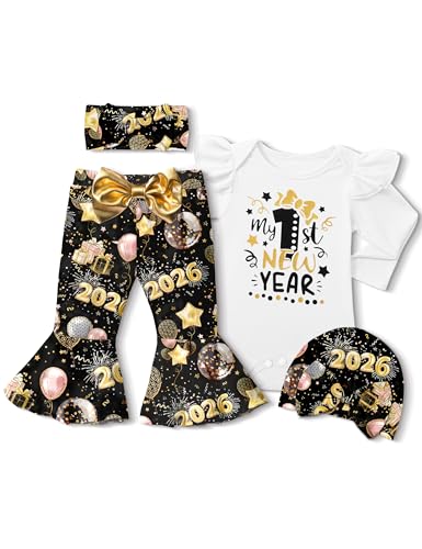 ADIFUN Baby Girl New Years Outfit 0-3 Months My First New Years Baby...