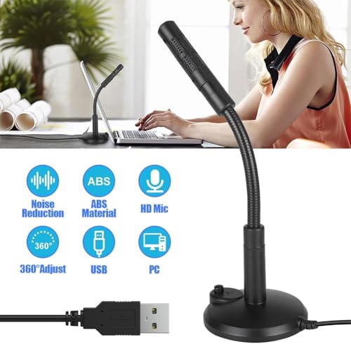 Image of SHOPEE Noise Cancelling USB Microphone 360 Degree Rotatable Laptop Microphone Noise Reduction for Microphone Computer, Laptop, Desktop Plug and Play Mic Record Games Singing Talking Karaoke