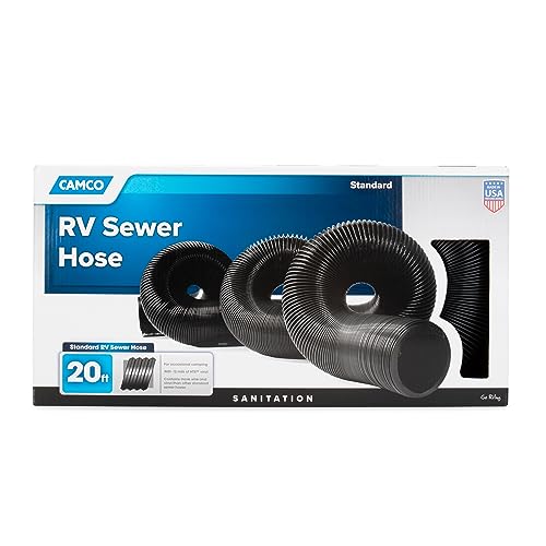 Image of Camco 20-Foot Camper /RV Sewer Hose | Designed to Work with Trailer Sewer Fittings, Threaded Fittings, and Slip Fittings | 3-Inch Diameter Opening (39611) (Pack of 3)