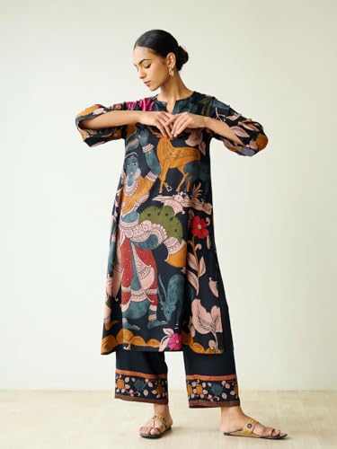 Image of ANNI Designer Women's Rayon Viscose Straight Printed Kurta with Palazzo