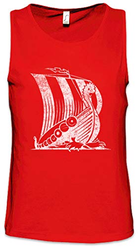 Camiseta sin mangas para entrenar o salir con estampado de barco vikingo