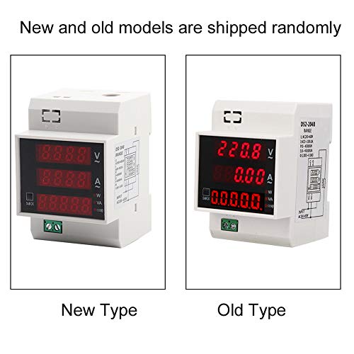 Image of Power Meter Voltmeter Ammeter, Multi-Functional Digital Din Rail Power Factor Voltage Current Power Tester, Multimeter Volt Amp Watt Meter (AC 200-450 / 100A)