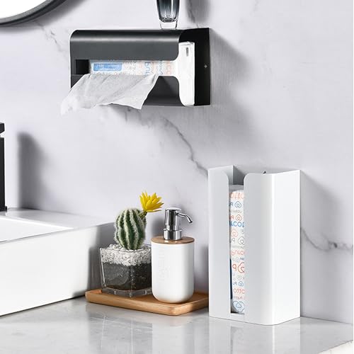 NICEME Kosmetiktücherbox, Taschentuchbox für den Schreibtisch, Magnetische Taschentuchbox, Papier Handtuchspender, geeignet für Zuhause, Küche und Kühlschrank, 24 x 13 x 8.5 cm, Weiß