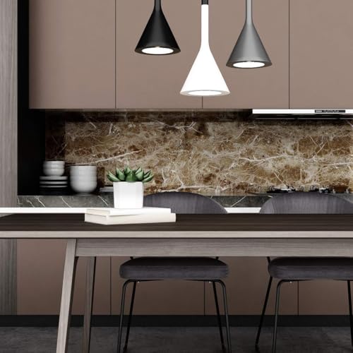 Image of TEKCOOL Wall Stickers DIY Wallpaper Vinyl Marble Wallpaper Peel and Stick Waterproof Wallpapers for Home Kitchen Countertop Cabinet Furniture Oil Proof Kitchen Stickers(Dark Brown-2 pc)!