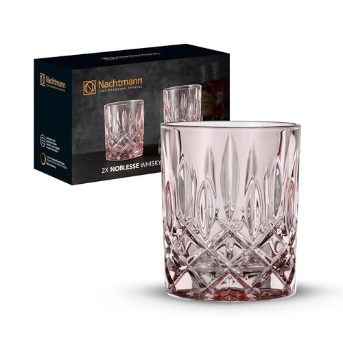 Nachtmann Whisky Gläser, 2-teiliges Set, 295 ml, Rosé, Noblesse, 104240, Tumbler aus Kristallglas, Whiskygläser spülmaschinenfest