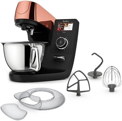 Moulinex Robot pâtissier connecté, Bol inox 5.5 L, Technologie br...