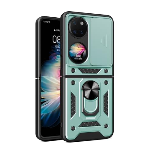 Funda para Huawei P50 Pocket [2 en 1 Tapa del Objetivo de la cámara de Diapositivas] Compatible con Huawei P50 Pocket Funda Case Carcasa Green