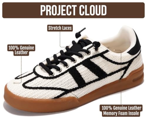 Image of Genuine Leather Slip On Sneakers for Women with Leather Memory Foam Insole | Memory Foam Insole Lightweight Shoes for Women - Womens Fashion Sneakers - Comfortable Women Footwear Everyday Essentials