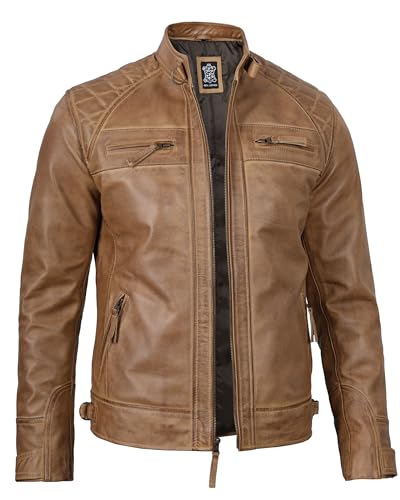 Image of Decrum Men Leather Jacket - Casual Stylish Real Lambskin Leather Jackets for Mens