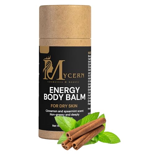 Energy Body Balm Stick – Shea Butter, Cocoa Butter & Candelilla Wax – Natural Body Lotion Bar with Essential Oils – Travel Size Moisturizer for Dry Skin – 2.5 oz – Biodegradable Tube – Made in USA