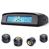 Tymate Tire Pressure Monitoring System with Solar Charge, M7-3 pro TPMS with 5 Alarm Modes, Auto Bac