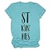 SCBFDI Chemise pour Femme Date d'anniversaire Chemise Encolure Dégagée Plissee Chemise Femme Humour Frais Imprimée Lettre Manche Courte Oversize Cintré Gala Mince