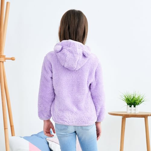 Image of Toddler Girls Boys Fleece Hoody Jacket Zip Up Teddy Coat Warm Winter Outwear