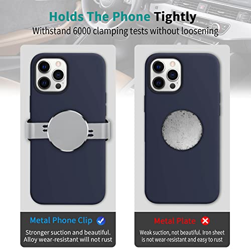 Luanke Metal Phone Clamp Magnetic Mount [Clip And Remove At Anytime] All Magnet Car Holder Cell Phone Magnetic Plate Compatible Iphone 13 Pro Max, Samsung, And More (Silver) #TOP6