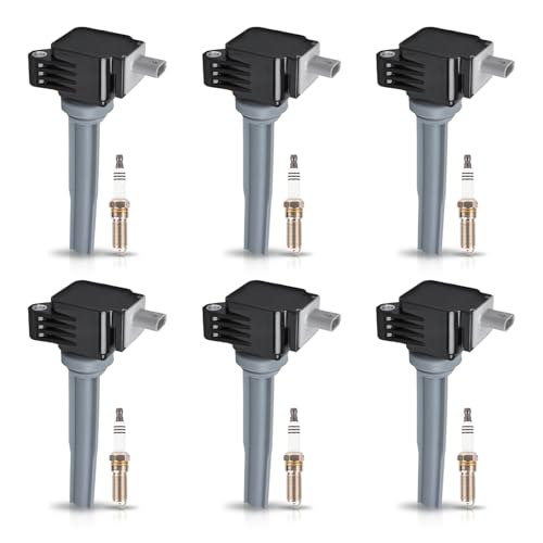 ENA Ignition Coil Pack and Iridium Spark Plugs Compatible with Ford Lincoln F150 F-150 Edge MKX Continental MKZ 2.7L 3.0L V6 15 2016 2017 2018 2019 2020 Replacement for UF773 SP594 Set of 6
