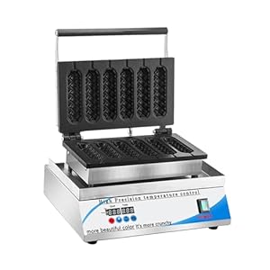 Electric Hotdog Waffle Maker Machine Corn Dog Maker 6 Slice Non-Stick Stainless Steel Waffle Baker Machine