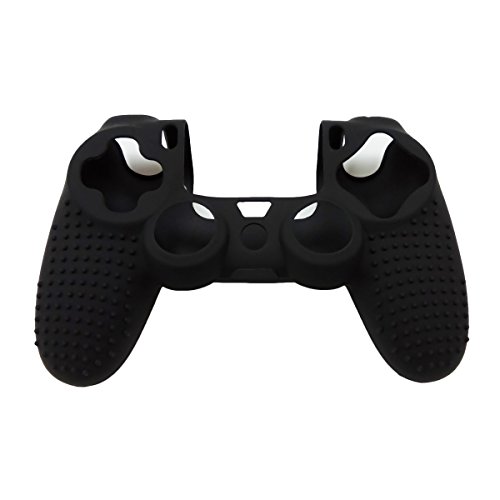 Pandaren Ps4 Controller Grip,Studded Anti-Slip Ps4 Controller Cover Silicone Skin For Ps4 /Slim/Pro Controller(Black Controller Skin X 1 + Fps Pro Thumb Grips X 8) #TOP6