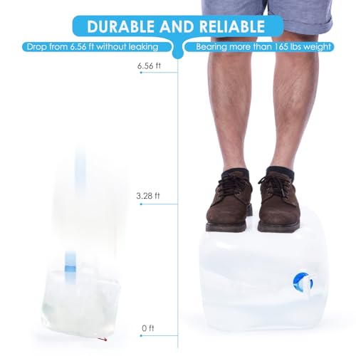 Collapsible Water Container Jug with Spigot, 2 Packs 5.3 Gallon BPA Free Camping Water Storage Carrier for Outdoor Hiking Backpacking & Emergency Survival Kit, Foldable Portable Canteen - Image 6