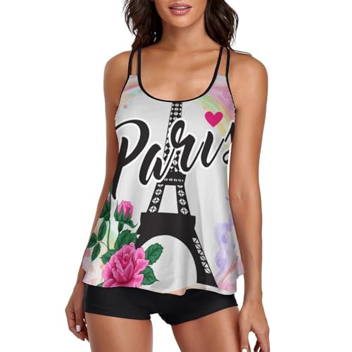 Maillot de bain tankini femme anti-frottement avec short de garçon