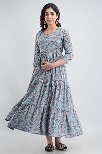 Image of New Elite Rayon Anarkali Maternity Feeding Kurti with Both Side Zipper