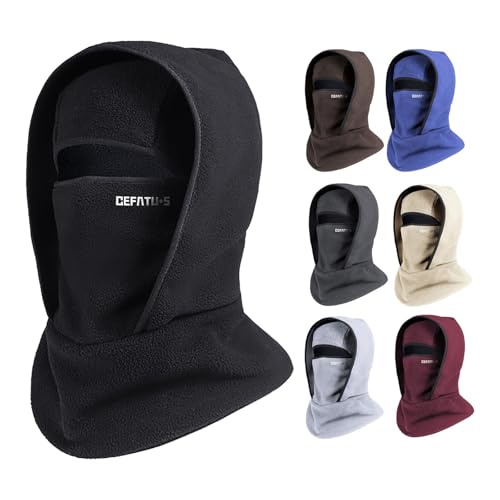 Pasamontañas unisex de forro polar térmico de invierno, máscara facial y calentador de cuello, multifuncional con capucha de invierno con calentador de cuello para hombres y mujeres, para deportes de