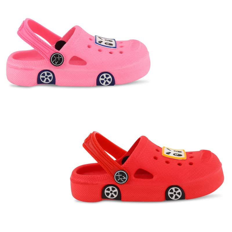 Image of SMARTOTS Pack of 2 Car Design Kids Clogs for Daily Use, Kids Eva Sandals for Boys and Girls with Adjustable Sling Back Strap