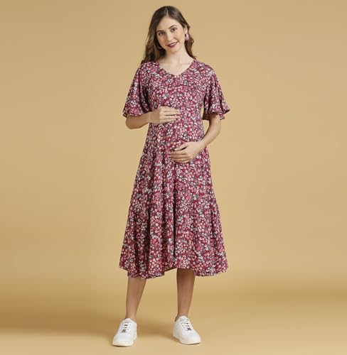 Image of MomToBe Women's Fit and Flare Calf Length Dress