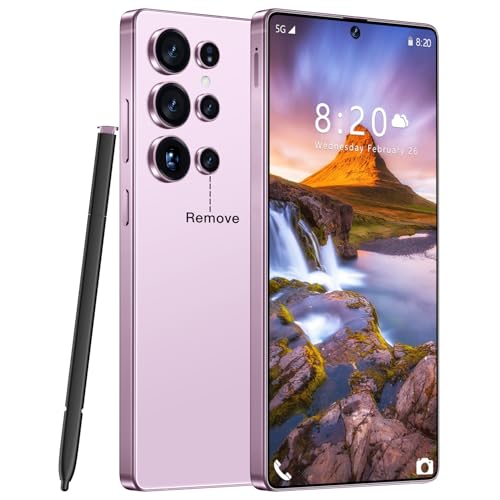 Fadnou S25 Ultra Unlocked Cell Phone, Built in Pen, Smartphone Battery 7000mAh, 6.99" HD Screen Unlocked Phones, 16+512GB 5G The Phone Android 14, Face ID/Fingerprint Lock/GPS (Purple)
