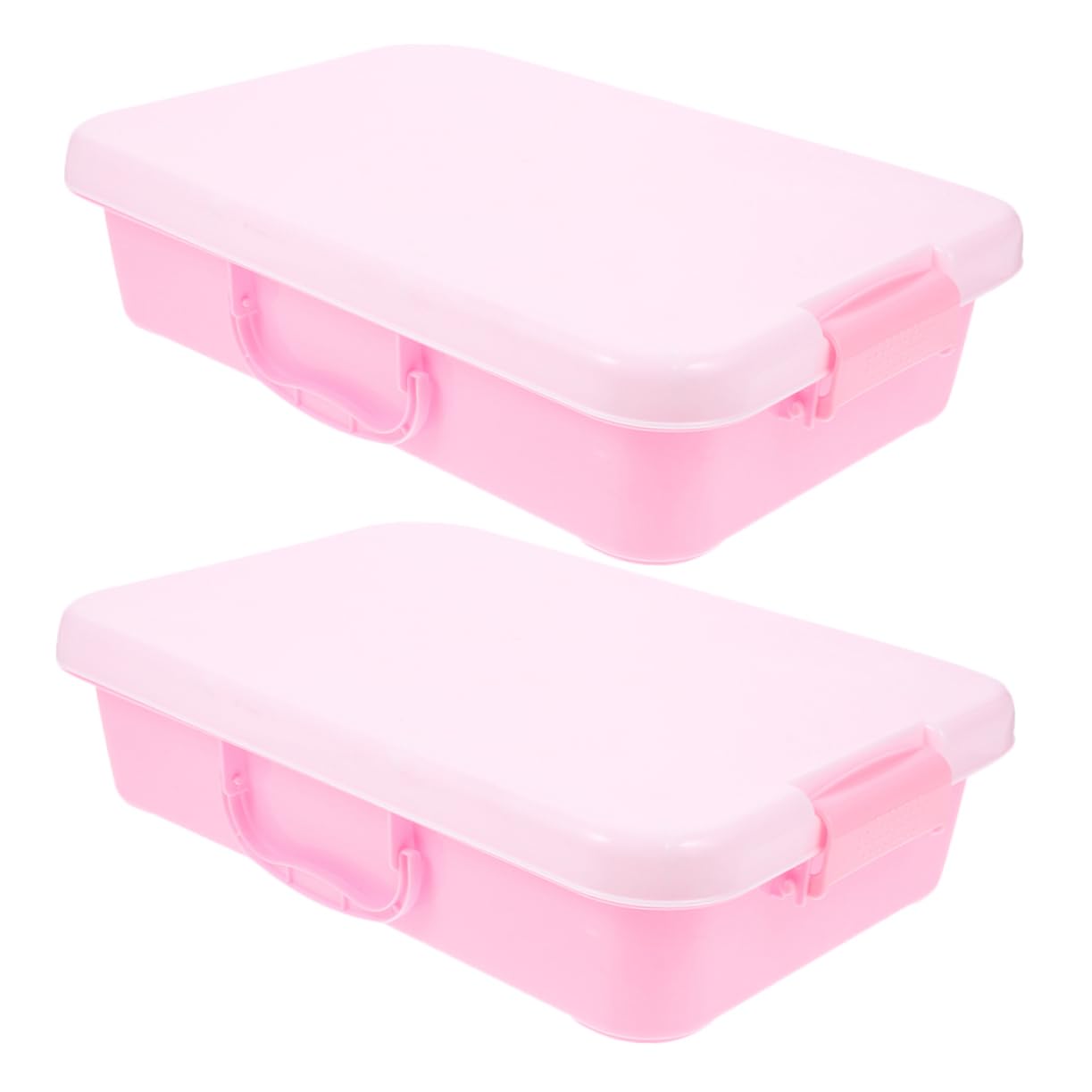 ifundom Kids Outdoor Storage Box with 2 Handheld Trays Portable Sandbox for Toys Safe Playtime