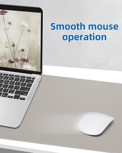 Image of Leather Desk Pad Protector,Mouse Pad,Office Desk Mat, Non-SlipPU Leather Desk Blotter,Desk matt for Desktop,Waterproof Keyboard mat for Office /Home /Decor (Light Grye,31.5 inch x 15.7 inch)