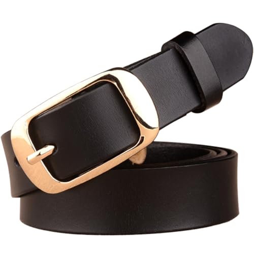 VONMELLI Damen Ledergürtel Mit Silber Schnalle - Für Jeans & Kleider