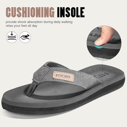 Image of FITORY Men's Flip-Flops, Thongs Sandals Comfort Slippers for Beach