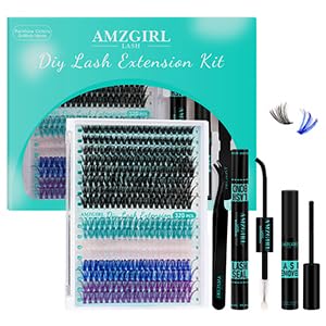 Kit per l'estensione delle ciglia, 320 pezzi, kit fai da te per i singoli gruppi di ciglia, legatura e sigillatura delle ciglia, rimozione delle ciglia per le estensioni(kit arcobaleno40D, 9-16 mm)