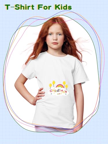 8 Pieces Kids White Sublimation Blank DIY Crew Neck Short Sleeve Tshirt for Boys Girls Summer Transfer Heat Printing3