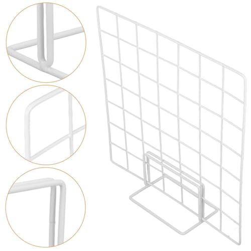Support d'écran de bureau blanc double base et grille d'exposition - 7
