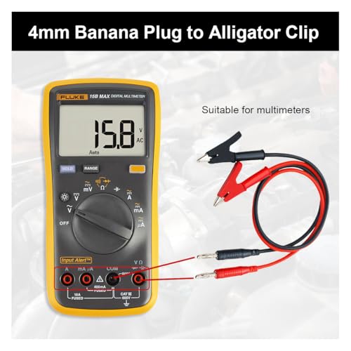 Image of 2PCS 4mm Banana Plug to Alligator Clip Test Lead Wire Cable Set - 3.3Feet Jumper Wire Electrical Test Leads with Alligator Clip for Multimeter Oscilloscope Automotive Battery Testing