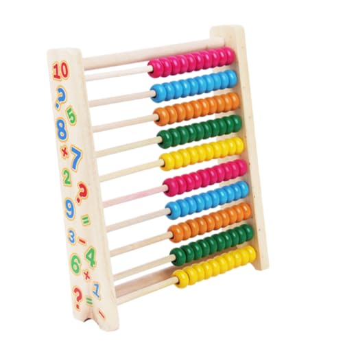 GARIOUANS 木製段そろばん 知育 カラフルビーズ 乳幼児向け 素材 早期教育計算フレーム 学習用贈り物 ランダムカラー ランダムカラー
